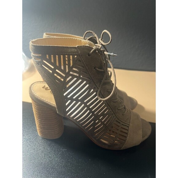 Sam Edelman Rocco Bootie Sandals Womens Size 8.5 Brown Suede Cage Cutout Lace Up - Picture 5 of 10